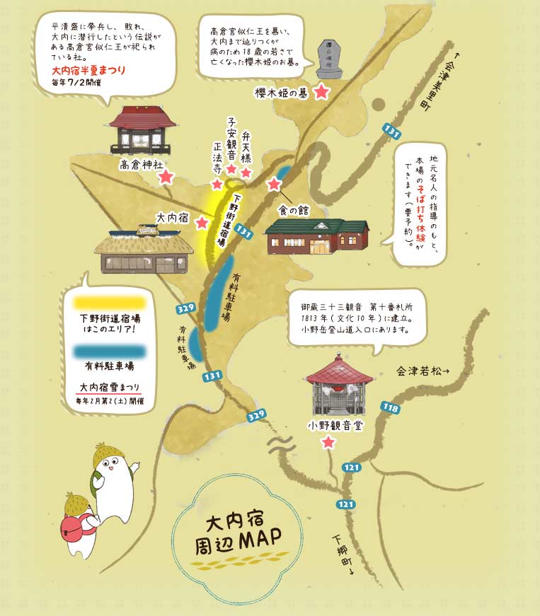 大内宿街歩きマップ